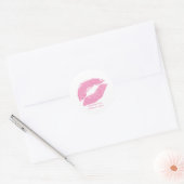 PixDezine kus/roze lippen Ronde Sticker (Envelop)