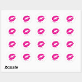 PixDezine kus/roze lippen Ronde Sticker (Vel)