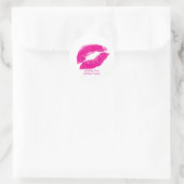 PixDezine kus/roze lippen Ronde Sticker (Tas)