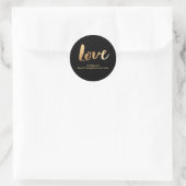 PixDezine Liefde in Faux Gold Ronde Sticker (Tas)