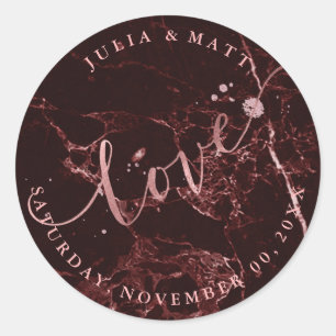 PixDezine Liefde Marmer/Faux Roos Goud Ronde Sticker