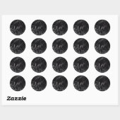 PixDezine Liefde Marmer/Faux Zilver Ronde Sticker (Vel)