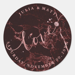 PixDezine Love Marmer/Nep Rose Goud Ronde Sticker