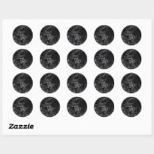 PixDezine Marmer Bewaar de Datum/Faux Silver Ronde Sticker (Vel)