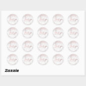 PixDezine Marmer/Faux Roos Gouden Confetti Dank u Ronde Sticker (Vel)