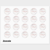 PixDezine Marmer/Faux Roos Gouden Confetti Dank u Ronde Sticker (Vel)