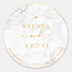 PixDezine Marmeren Nep Gouden Hart Ronde Sticker