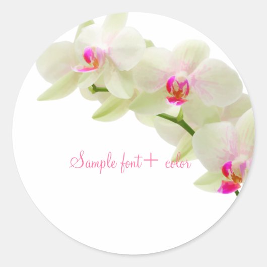 PixDezine maui roze orchidee Ronde Sticker (Voorkant)