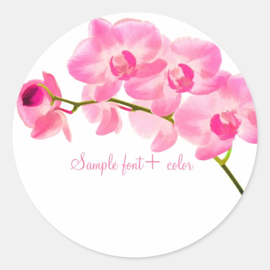 PixDezine maui roze orchidee Ronde Sticker (Voorkant)