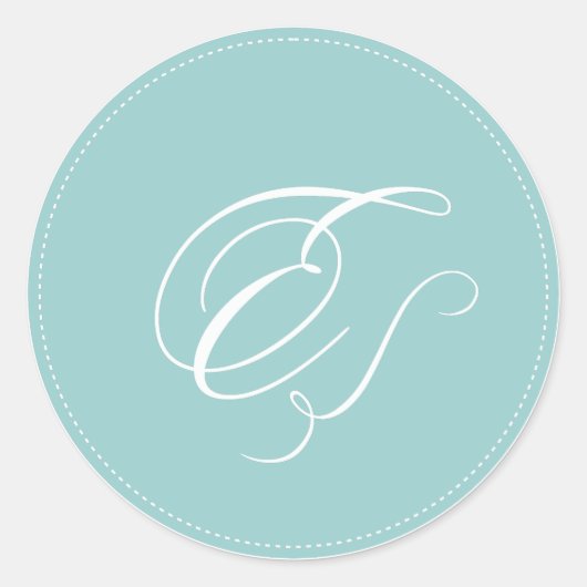 PixDezine monogram E, doe-het-zelf achtergrondkleu Ronde Sticker (Voorkant)