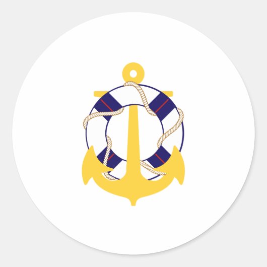 PixDezine nautisch/anker/redder/ Ronde Sticker (Voorkant)