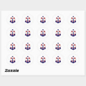 PixDezine nautisch/anker/redder/ Ronde Sticker (Vel)
