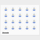 PixDezine nautisch/anker/redder/ Ronde Sticker (Vel)