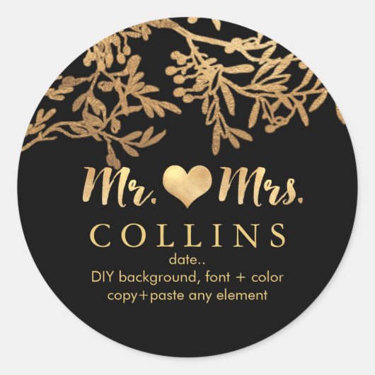 PixDezine Olijven/Faux Gold/DIY achtergrond Ronde Sticker (Voorkant)