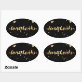 PixDezine oogverblindend faux gold/love/bedankt Ovale Sticker (Vel)