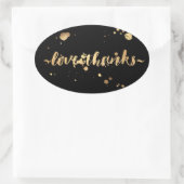 PixDezine oogverblindend faux gold/love/bedankt Ovale Sticker (Tas)