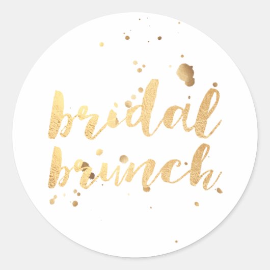 PixDezine oogverblindend faux goud/bruids brunch Ronde Sticker (Voorkant)
