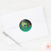 PixDezine pauwenpluim/DIY achtergrond Ronde Sticker (Envelop)