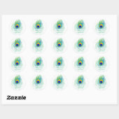 PixDezine pauwenpluim Ronde Sticker (Vel)