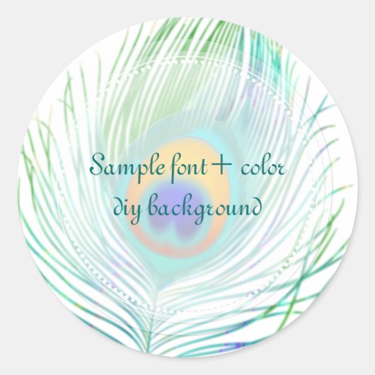 PixDezine pauwenpluim Ronde Sticker (Voorkant)