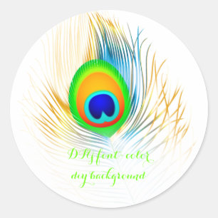 PixDezine pauwenveer/DIY-achtergrond Ronde Sticker