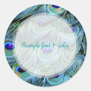 PixDezine pauwenveer Ronde Sticker