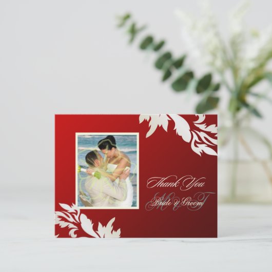 PixDezine Pearl Damask Dank u briefkaarten (Staand voorkant)