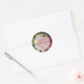 PixDezine  rood rose + krijtbord Ronde Sticker (Envelop)
