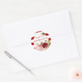 PixDezine  roos/DIY achtergrondkleur Ronde Sticker (Envelop)