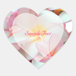 PixDezine roze plumeria / DIY achtergrond kleur Hart Sticker