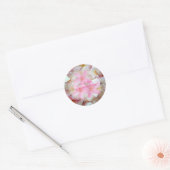 PixDezine roze plumeria / DIY achtergrond kleur Ronde Sticker (Envelop)