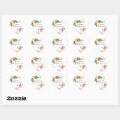 PixDezine  roze rozen/redoute Hart Sticker (Vel)