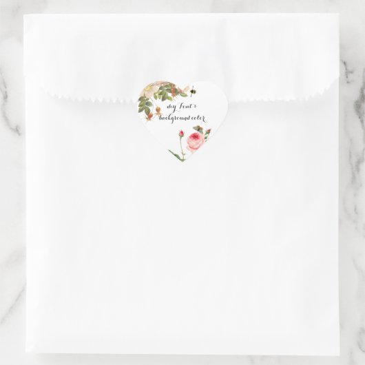 PixDezine  roze rozen/redoute Hart Sticker (Tas)