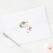 PixDezine  roze rozen/redoute Hart Sticker (Envelop)