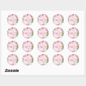 PixDezine roze rozen Ronde Sticker (Vel)