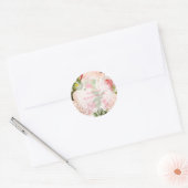 PixDezine roze vintage rozen Ronde Sticker (Envelop)