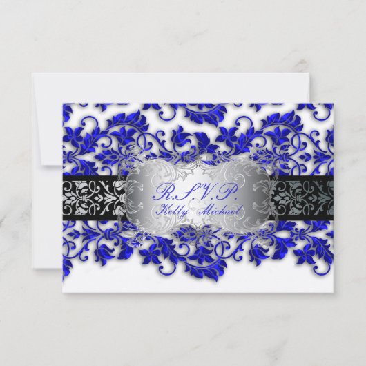PixDezine rsvp tanza damask/royal blue (Voorkant)