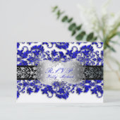 PixDezine rsvp tanza damask/royal blue (Staand voorkant)