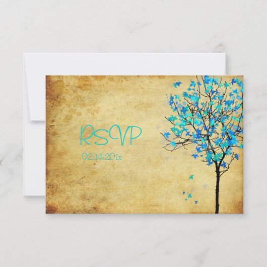 PixDezine rsvp viintage blue maple-bladeren (Voorkant)