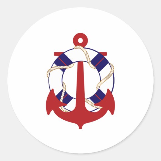 PixDezine scheepvaart/anker/reddingsboei/ Ronde Sticker (Voorkant)