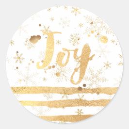 PixDezine sneeuwvlokken/strepen/faux goud Ronde Sticker