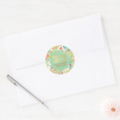 PixDezine sophie's tuin/bloemrijke waterverf Ronde Sticker (Envelop)