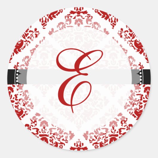 PixDezine stella damask+DIY color+font Ronde Sticker (Voorkant)