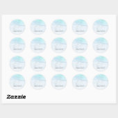 PixDezine Strand Iridescent Blauw Bewaar Onze Datu Ronde Sticker (Vel)