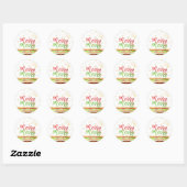 PixDezine strepen/faux goud/merry Ronde Sticker (Vel)