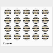 PixDezine strepen/verblind faux goud/bewaar onze d Ronde Sticker (Vel)