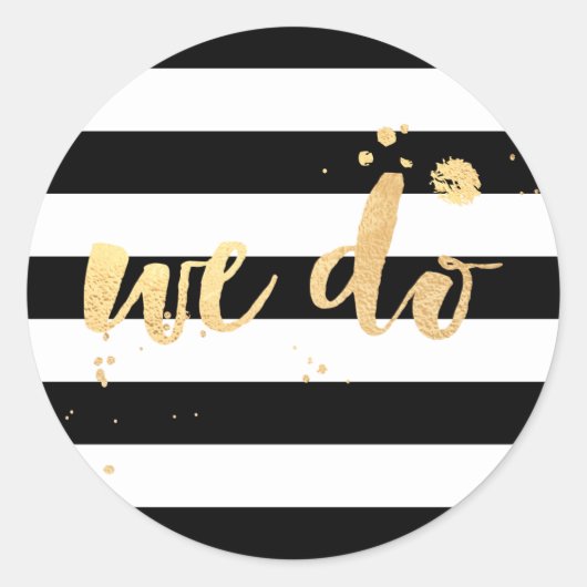 PixDezine strepen/verblind faux goud/we doen Ronde Sticker (Voorkant)