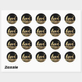 PixDezine strepen/verblindd faux goud/liefde Ronde Sticker (Vel)