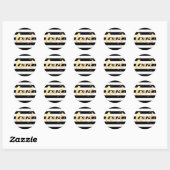 PixDezine strepen/verblindd faux goud/liefde Ronde Sticker (Vel)