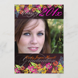 PixDezine Trendy Tropische bloemen 2011 Afstuderen Kaart